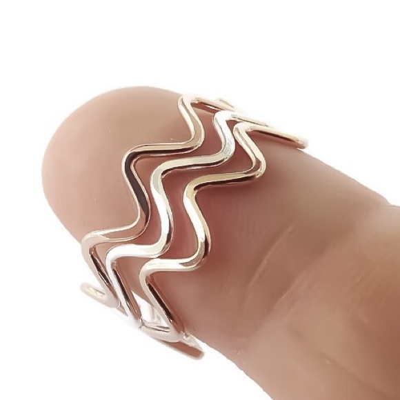 ๐ ~(2-13) 925 Sterling Silver Zigzag Chevron Skinny 1MM Stackable Band Ring~๐ - Picture 3 of 10